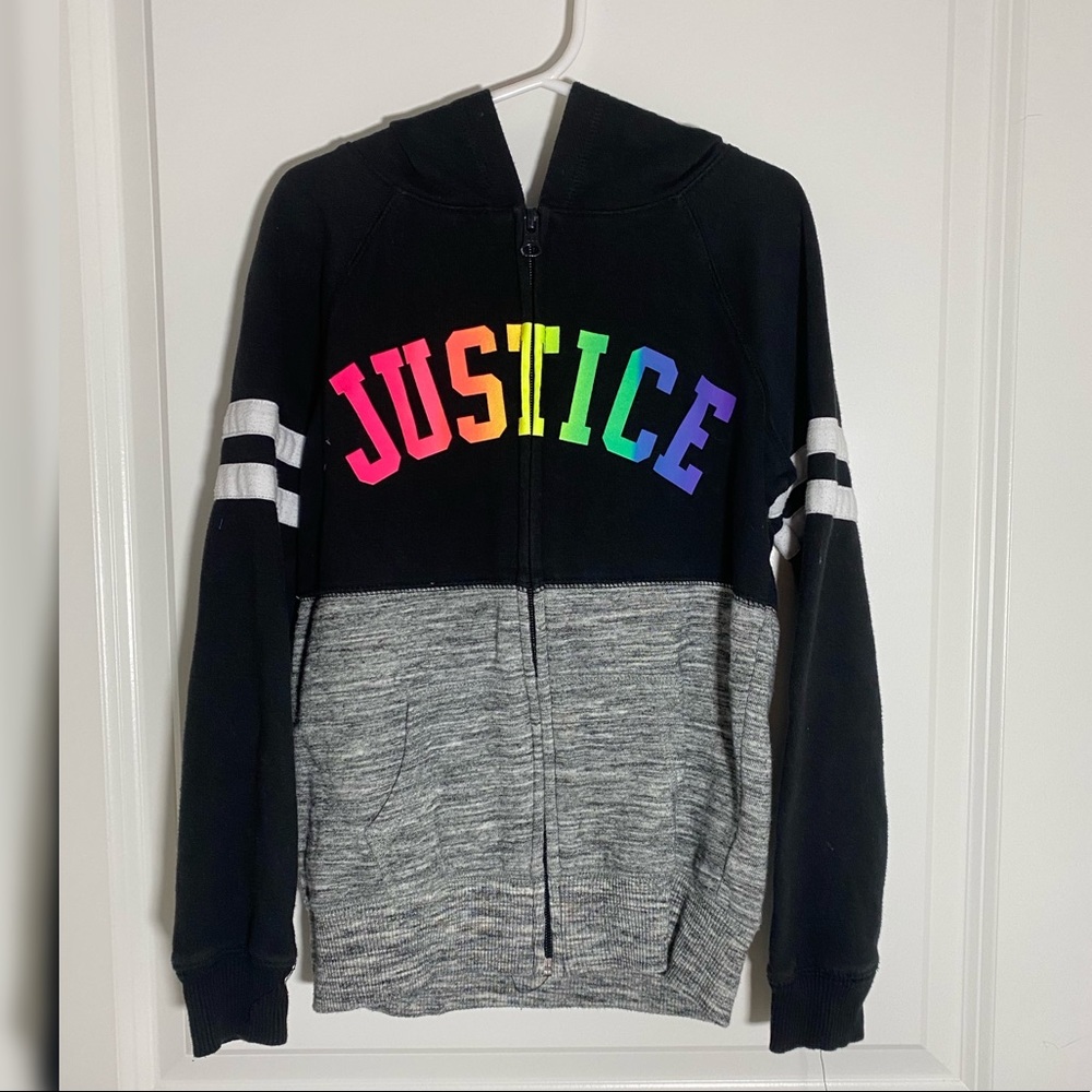 Girls Justice zip up hoodie size 6-7
